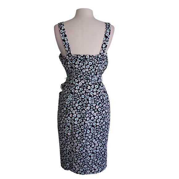 DKNY Womens Belted Ditzy Floral Dress Size 8 Groovy Cute Retro Picnic Date NEW - Picture 4 of 10